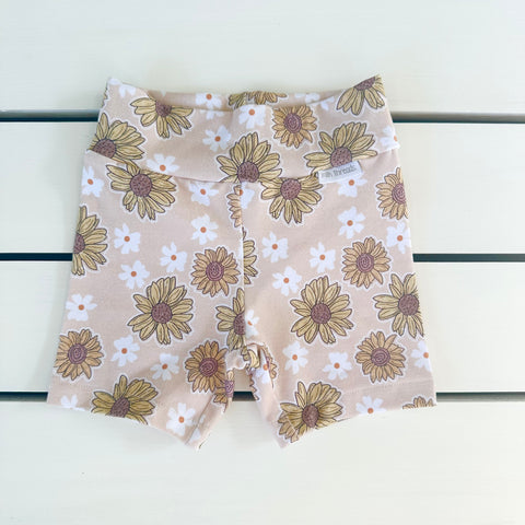 Neutral Sunflower Bike Shorts