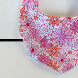 Bright Pink Floral Dribble Bib