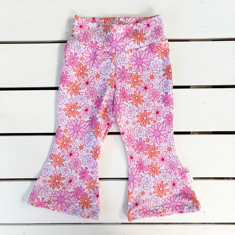 Bright Pink Floral Flares