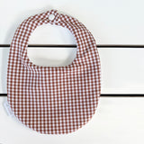 Chocolate Gingham Classic Bib