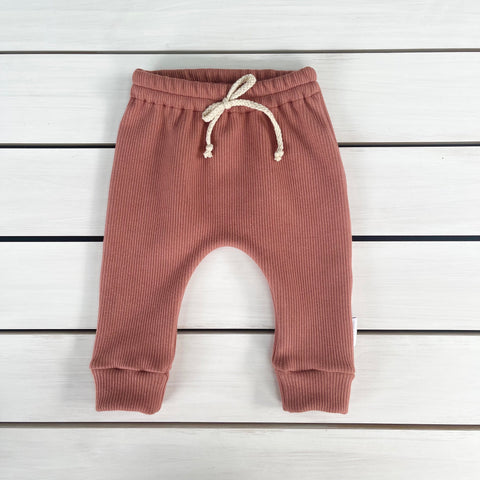 Copper Ribbed Knit Pants
