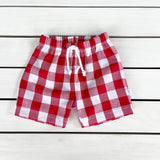 Red Gingham Christmas Shorts