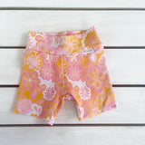 Pink & Orange Floral Bike Shorts
