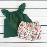 Green Flutter Sleeve Top