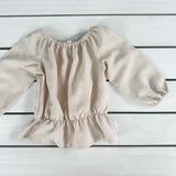 Natural Peplum Top