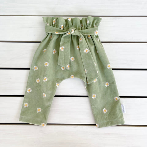 Green Daisy Cord Pants
