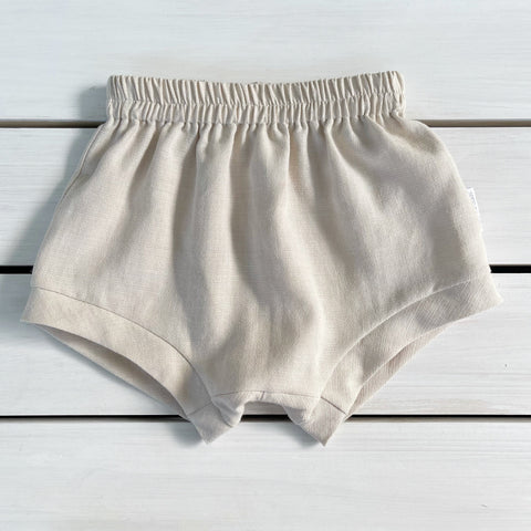 Natural Relaxed Fit Linen Shorties